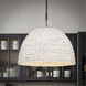 Rue 5 Light 21 inch Matte Black Pendant Ceiling Light in Painted Sweet Grass